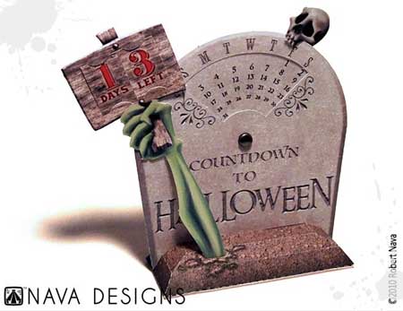 Halloween Countdown Tombstone Papercraft