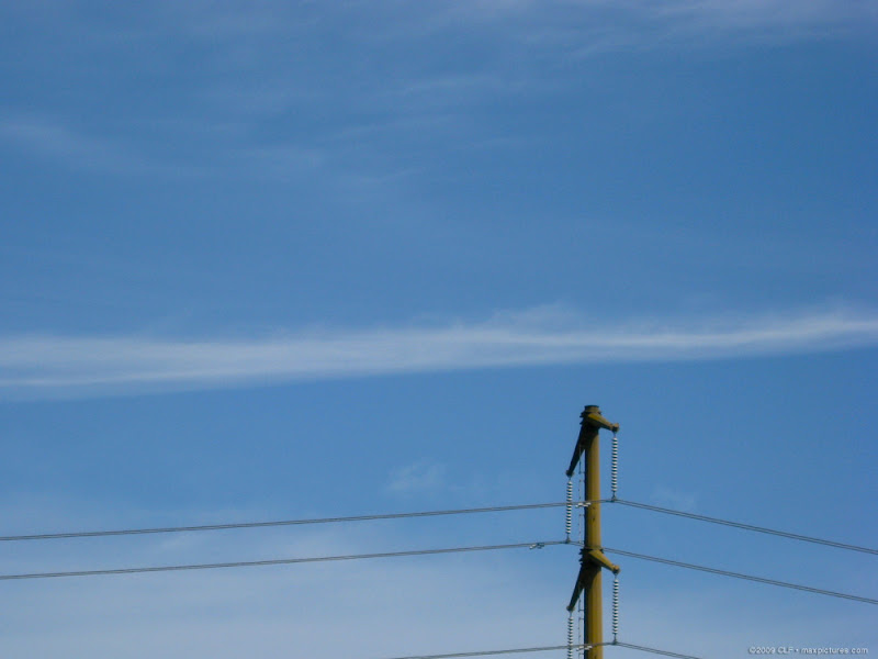 High power lines passing through