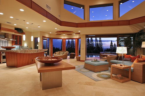 Home interior design with modern elegant furniture