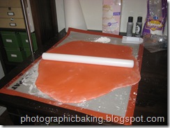 Rolling out fondant Rolling out fondant