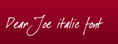 dear joe italic calligraphy font