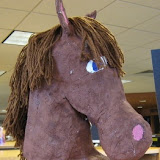 Paper mache Horse Head from Youth Art Month Art Show