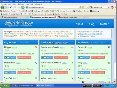 Downright now - Monitoring if your favorite website is down - theprohack.com