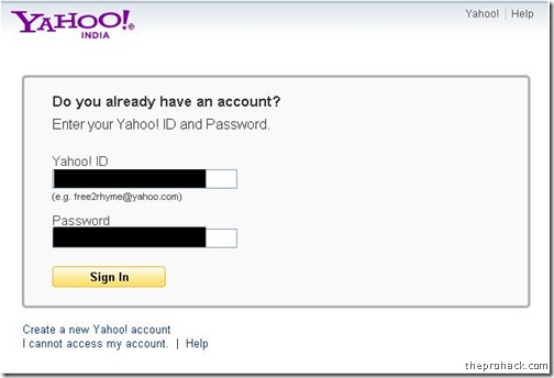 Enter your Yahoo Id & click sign in Enter your Yahoo Id & click sign in