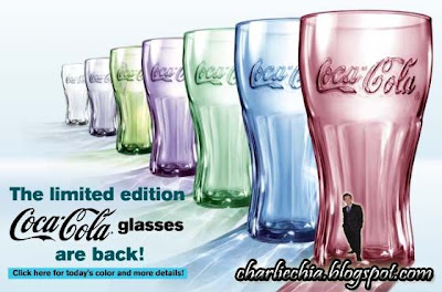 4 2009 McDonalds Coca Cola Glasses ALL COLORS Appear Unused Heavy DISC HTF Set 