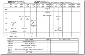 jadual terbaru sem 5
