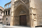 Portada gótica de la catedral de Valencia Foto de la portada gótica de la fachada occidental