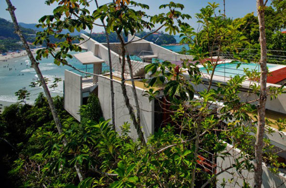 tropical beach house plants architecture design photo