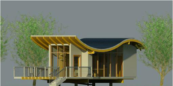 eco friendly solar energy bamboo house