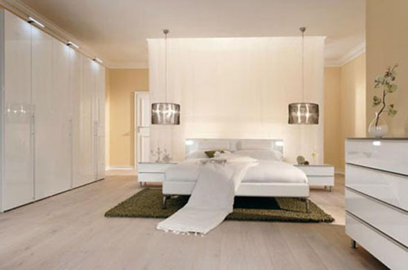 modern elegant white master bedroom design