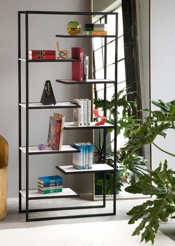 minimalist steel bookcases storage design ideas