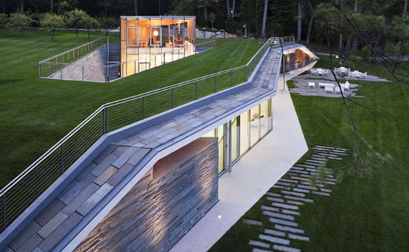 modern unique green rooftop design photo