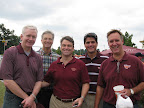 DKE tailgate at Nebraska game. Burt Burson (Winter '79), Manly Aylor (Spring '77), Mark Giebel (Spring '80), Craig Scimeca (Spring '80) and Billy Mason (Winter '79). (Thanks to Linda Scimeca for the photo!)
