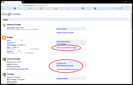 Google contas Google contas