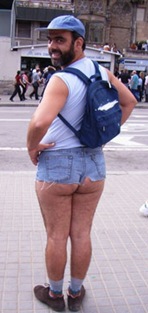 This is NOT my husband. Really. It's just a photo I found on the Internet when I went Googling "short shorts."