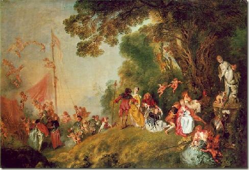 Peregrinação a Citera, Watteau, 1717 Peregrinação a Citera, Watteau, 1717