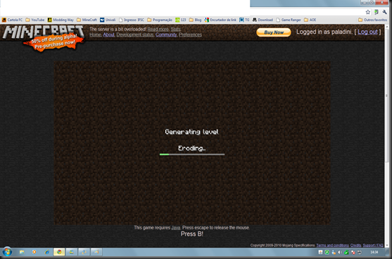 Problema MineCraft online - resolução aqui Problema MineCraft online - resolução aqui