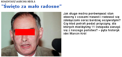 n Król, dziennik.pl, 12 listopada 2009, komentarz obrzydzający Święto Niepodległości Polski