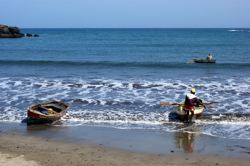 A chegada à praia dos pescadores em Cabo Verde