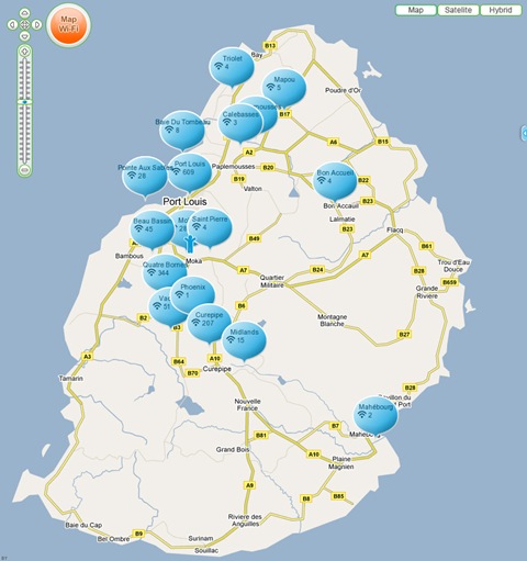 Wifi Map of Mauritius