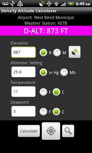 Density Altitude Calculator