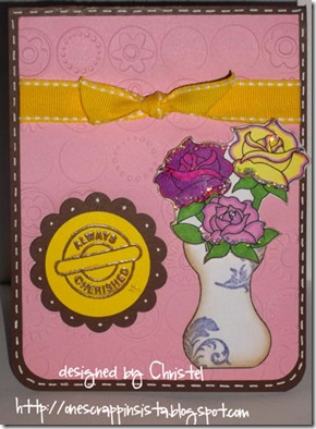 christel rose in vase card-500 christel rose in vase card-500