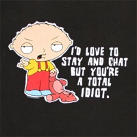 Family guy stewie chat total idiot black shirt
