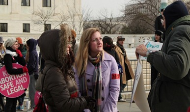 Protesters Talking