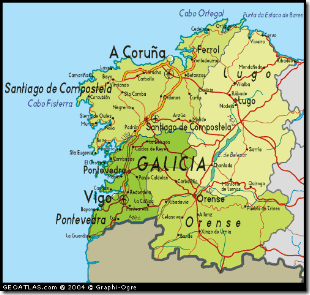 mapa dr Galicia