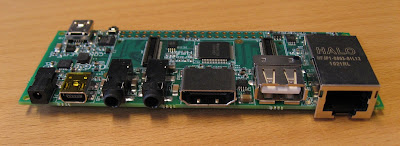 Front view of the Tobi expansion board for Gumstix Overo computers.