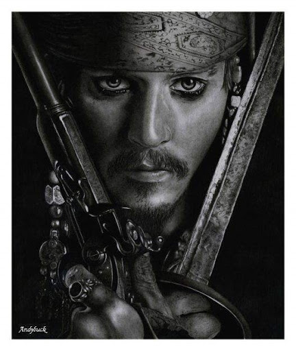 a drawing of jack sparrow johnny depp. Captain Jack Sparrow by ~
