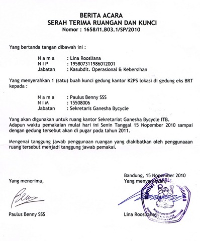 Berita Acara SerahTerima Sekre Berita Acara SerahTerima Sekre