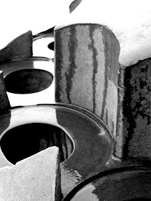 The spare prop blade from the RMS Oceanic, Lerwick.