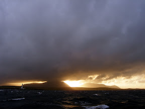 Hoy High Lighthouse on Graemsay with Hoy in the background