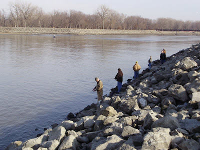Fishing below the Red Rock Dam