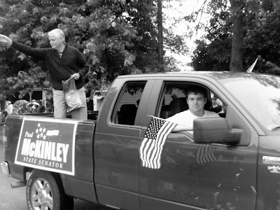 Senator Paul McKinley at Fourth of July parade in Bussey
