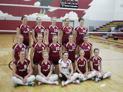 The Pella Christian varsity volleyball team