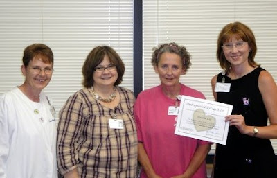Pictured left to right are Barb Anderson, KHC Foundation board member; Ann Helwig, KHC CEO; Marsha Lee; and Katrina Nelson, KHC Foundation director. (Photo Courtesy of Knoxville Hospital and Clinics)