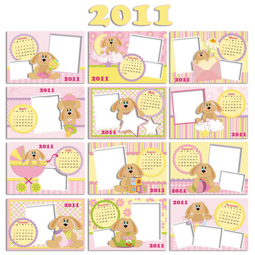 calendar of 2011. Babies Calendar 2011 with