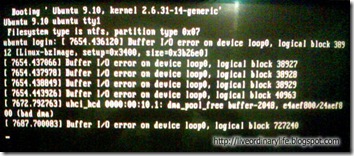 Buffer IO error on Ubuntu 9.10 restart