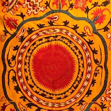uzbeck suzani cover textile cotton on silk part