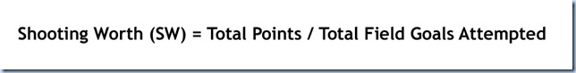 Stat Formula -- Shooting Worth
