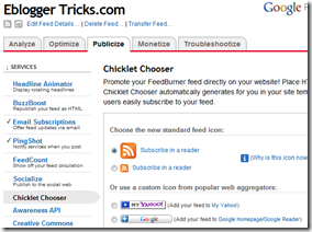 feedburner chicklet chooser