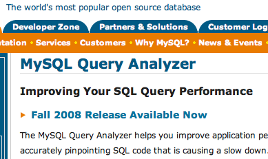 There have been plenty of blog entries and writings about the MySQL Query Analyzer, for what I think are good reasons. Labeling it a potential Killer App,