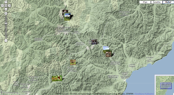 Rhopalocères de l'Oussouri (Primorye) - Localisation des photos autour de Dal'negorsk