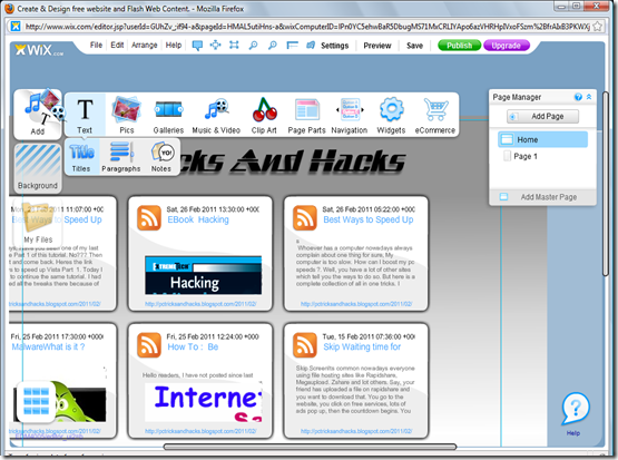 Wix Demo -1 Wix Editing Homepage
