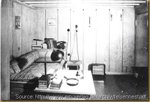 Original bunker interior showing Hitlers bedroom