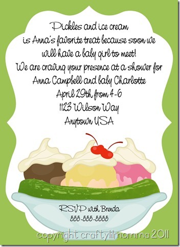 pickles & ice cream invitation