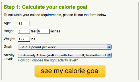 Calorie calculator
