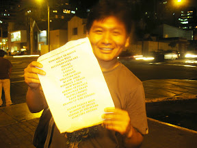 Con el Setlist de la noche.